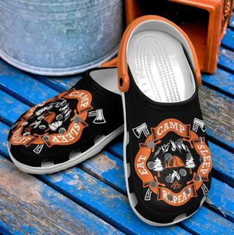 Camping Eat Camp Sleep Repeat 102 Gift For Lover Rubber Clog Shoes Comfy Footwear - Monsterry CA