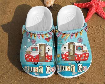 Camping Juts Go Summer Happy Camper Best Gifts For Lovers Campers Cool Clog Shoes - Monsterry DE