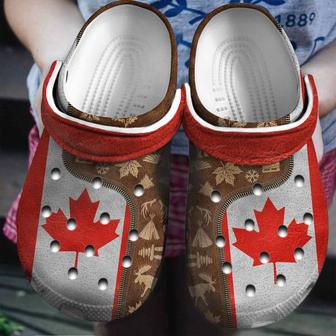 Canada Flag And Symbols Zipper For Men And Women Gift For Fan Classic Water Rubber Clog Shoes Comfy Footwear - Monsterry CA