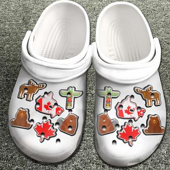 Canada With Symbols For Men And Women Gift For Fan Classic Water Rubber Clog Shoes Comfy Footwear - Monsterry DE