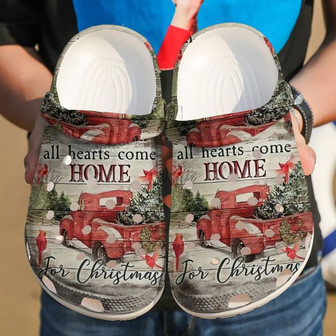 Cardinal All Hearts Come Home For Christmas Clogband Clog Shoes For Men Women - Monsterry