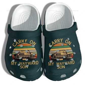 Carry On My Wayward Son Shoes - Funny Gift For Lover Rubber Clog Shoes Comfy Footwear - Monsterry