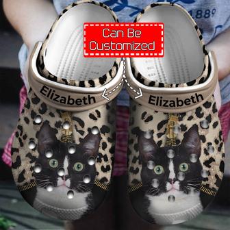 Cat - Cat Lovers Personalized Clogs Shoes With Leopard Pattern For Men And Women - Monsterry UK