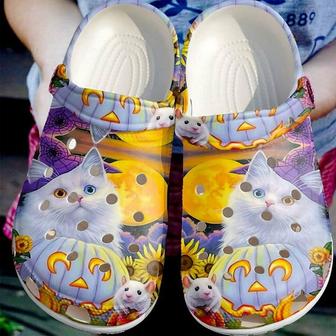 Cat Halloween Sun 102 Gift For Lover Rubber Clog Shoes Comfy Footwear - Monsterry UK