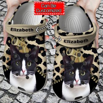 Cat Lovers Personalized Clogs Shoes With Leopard Pattern Cat - Monsterry UK