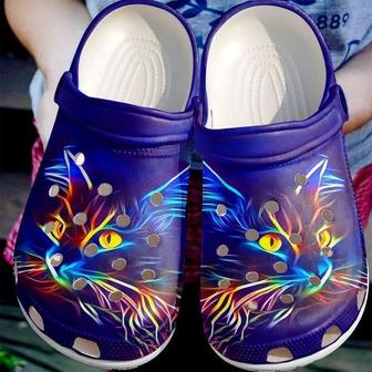 Cat Neon Classic Clogs Shoes - Monsterry AU