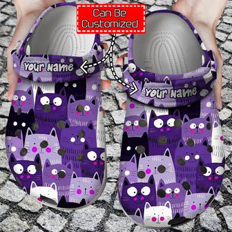 Cat - Personalized Cat Purple Pattern Clog Shoes For Men And Women - Monsterry UK