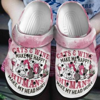 Cat Wine Personalized 202 Gift For Lover Rubber Clog Shoes Comfy Footwear - Monsterry CA
