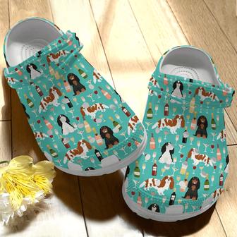 Cavalier And Wine Cute Dog Gift For Lover Rubber Clog Shoes Comfy Footwear - Monsterry CA
