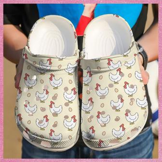 Chicken And Egg Rubber Clog Shoes Comfy Footwear - Monsterry