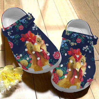 Chicken Clog Floral Vintage Gift For Mother Day - Chicken Collection Shoes Clogbland Clog Gifts For Mom Daughter - Monsterry