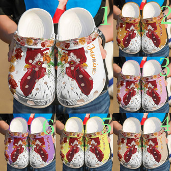 Chicken Clog Personalized Floral Shoes Clogbland Clog Gifts For Mom Daughter - Monsterry