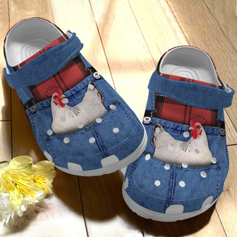 Chicken In Jean Croc Shoes For Girl Birthday - White Chicken Shoes Crocbland Clog Gifts For Mom Daughter Niece - Monsterry