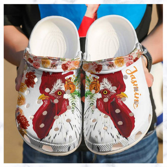 Chicken Personalized Floral Gift For Lover Rubber Clog Shoes Comfy Footwear - Monsterry