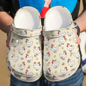 Chickens And Eggs Croc Shoes - Cartoon Chicken Shoes Crocbland Clog Gifts For Mom Daughter Niece - Monsterry