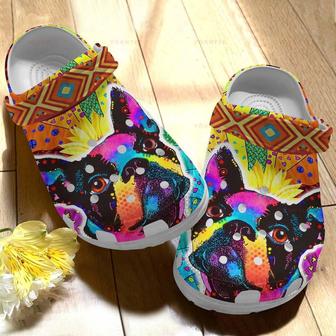 Colorful Boston Terrier 10 Gift For Lover Rubber Clog Shoes Comfy Footwear - Monsterry AU