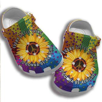 Colorful Heart Hippie Sunflower Shoes Women - Gonna Be Alright Shoes Gifts For Niece Daughter - Monsterry DE