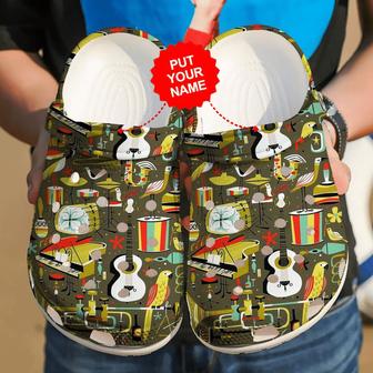 Colorful - Music Pattern Clog Shoes For Men And Women - Monsterry