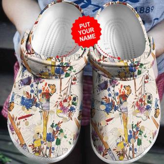 Colorful - Painting Wildflower Art Clog Shoes For Men And Women - Monsterry AU