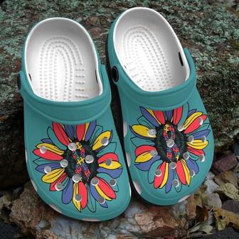 Colorful Sunflower Autism Gift For Lover Rubber Clog Shoes Comfy Footwear - Monsterry CA