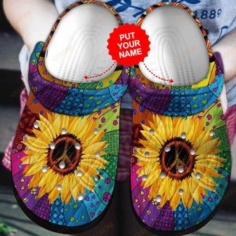 Colorful - Unique Hippie Sunflower Clog Shoes For Men And Women - Monsterry AU