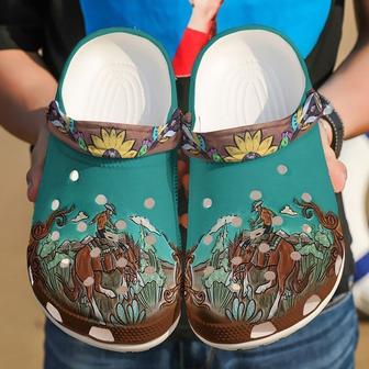 Cowboy And Sunflowers Classic Clogs Shoes - Monsterry