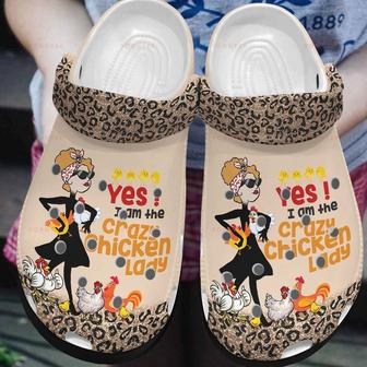 Crazy Chicken Lady 6 Gift For Lover Rubber Clog Shoes Comfy Footwear - Monsterry UK