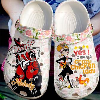 Crazy Chicken Lady For Men And Women Gift For Fan Classic Water Rubber Clog Shoes Comfy Footwear - Monsterry UK