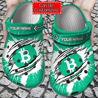 Crypto - Personalized Bch Coin Ripped Through Clog Shoes For Men And Women | Favorety