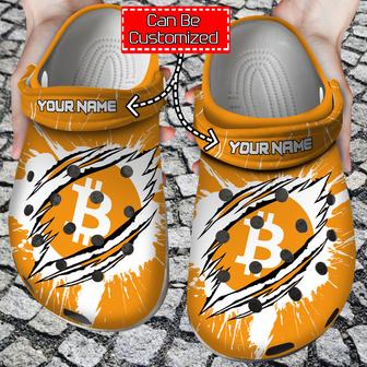 Crypto - Personalized Btc Coin Ripped Through Clog Shoes For Men And Women | Favorety UK