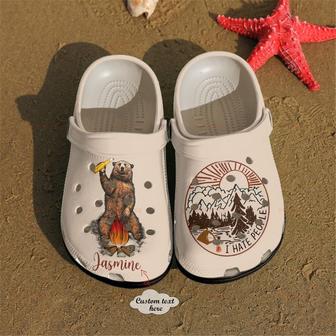 Custom Name I Hate People Camping Gift For Lover Rubber Clog Shoes Comfy Footwear - Monsterry UK