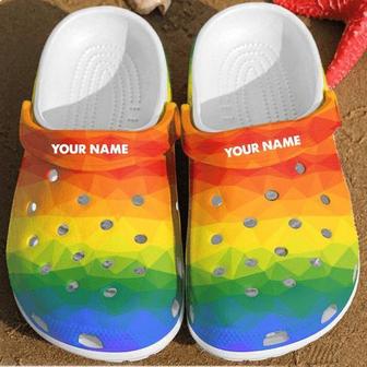 Custom Name Lgbt Rubber Clog Shoes Comfy Footwear - Monsterry