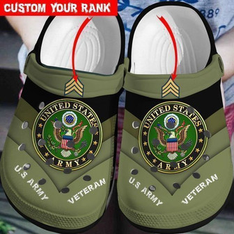 Custom Name Perfect Gift Us Army Rubber Clog Shoes Comfy Footwear - Monsterry