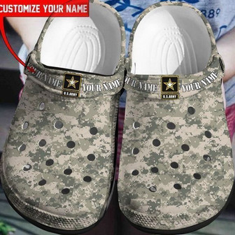 Custom Name The Best Us Army Camo Rubber Clog Shoes Comfy Footwear - Monsterry