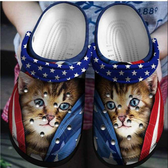 Cute Cat Usa 4Th Of July Clogband Clogs - Monsterry