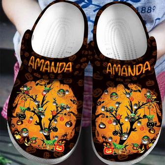 Cute Halloween Tree Grogu For Men And Women Gift For Fan Classic Water Rubber Clog Shoes Comfy Footwear - Monsterry