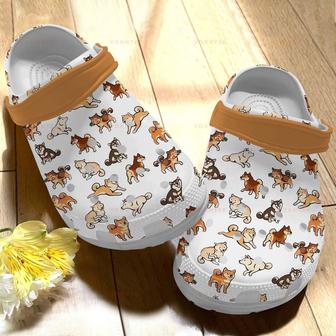 Cute Shiba Inu Gift For Lover Rubber Clog Shoes Comfy Footwear - Monsterry