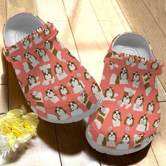 Cute Shih Tzu Cute Dog 2 Gift For Lover Rubber Clog Shoes Comfy Footwear - Monsterry