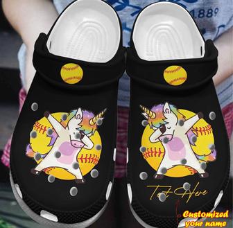 Cute Unicorn Softball Clog Shoes Softball - Monsterry DE