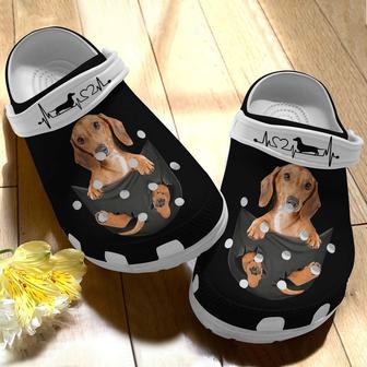 Dachshund A Lovely Rubber Clog Shoes Comfy Footwear - Monsterry