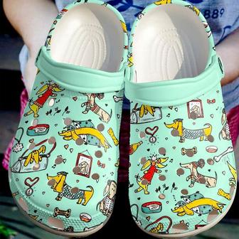 Dachshund Collection 102 Gift For Lover Rubber Clog Shoes Comfy Footwear - Monsterry CA