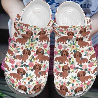 Dachshund Dog Pattern 5 Gift For Lover Rubber Clog Shoes Comfy Footwear - Monsterry UK