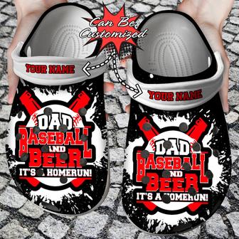 Dad Baseball And Beer Its A Homerun Clog Shoes Fathers Custom - Monsterry DE