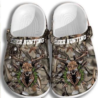 Deer Hunting Croc Shoes For Men - Deer Shoes Crocbland Clog Gifts For Father Day Grandpa - Monsterry DE