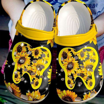 Dentist Sunflower Rubber Clog Shoes Comfy Footwear - Monsterry