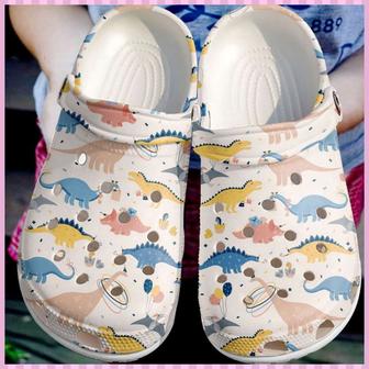 Dinosaur Dino Pattern Rubber Clog Shoes Comfy Footwear - Monsterry DE