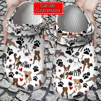 Dog - Pitbull Pattern Custom Clog Shoes For Men And Women - Monsterry