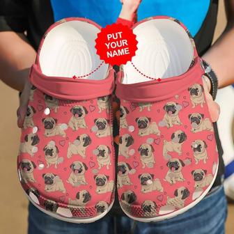 Dog - Pug I Love Pugs Custom Clog Shoes For Men And Women - Monsterry UK