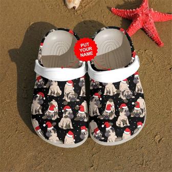 Dog - Pug Merry Christmas Custom Clog Shoes For Men And Women - Monsterry AU