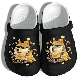 Dogecoin Cool Gift For Lover Rubber Clog Shoes Comfy Footwear - Monsterry